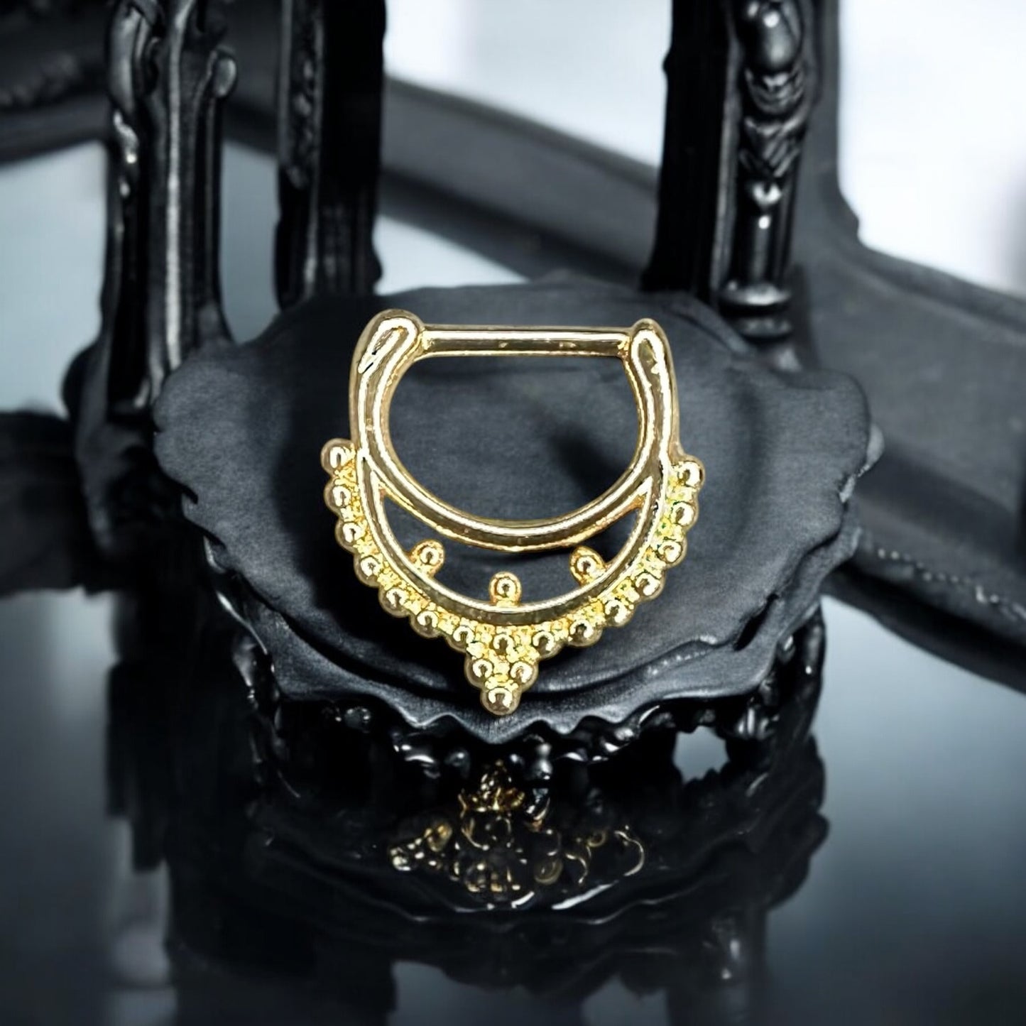 Boho inspired D shaped septum rings