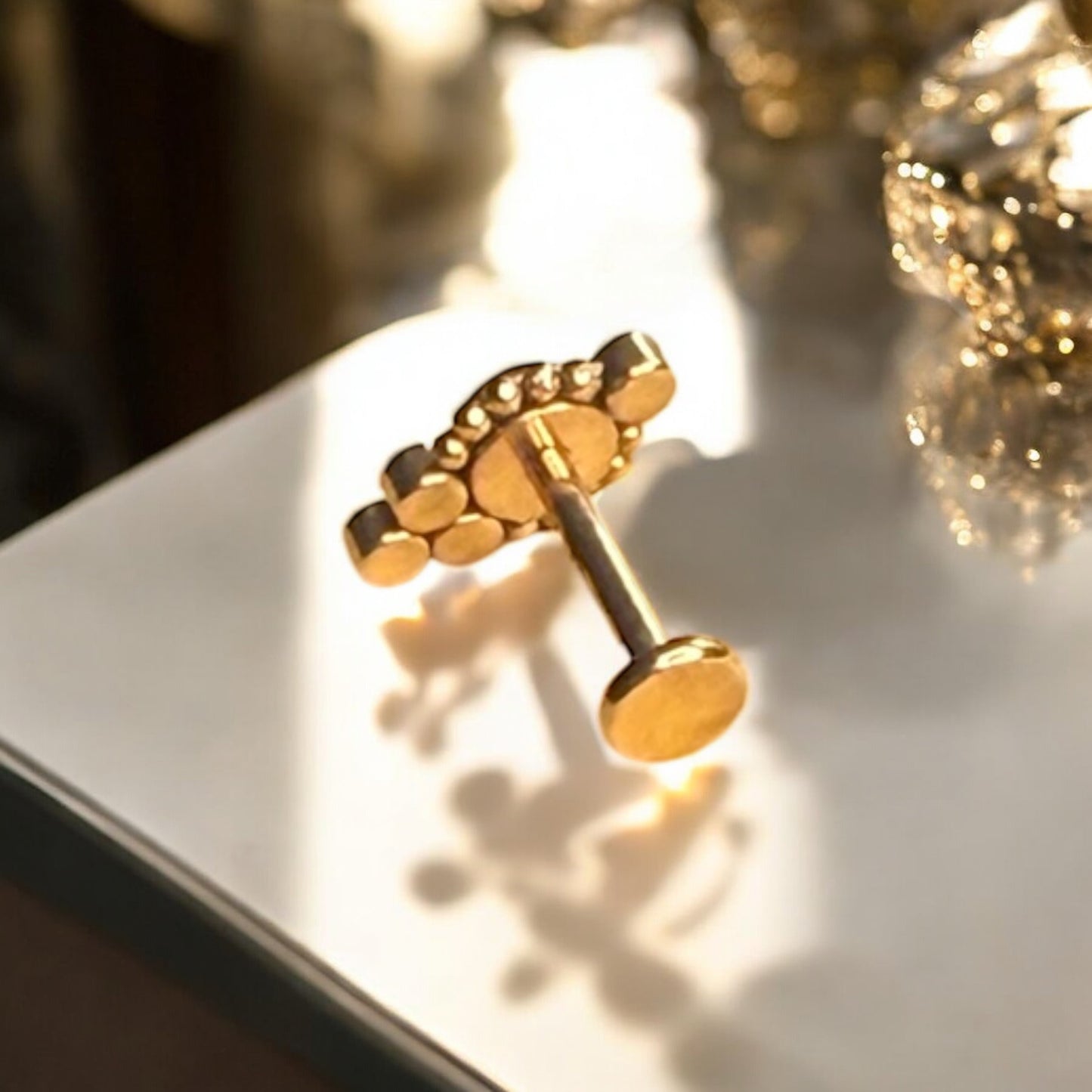 Lani ornamental climber labret in rose gold 316L