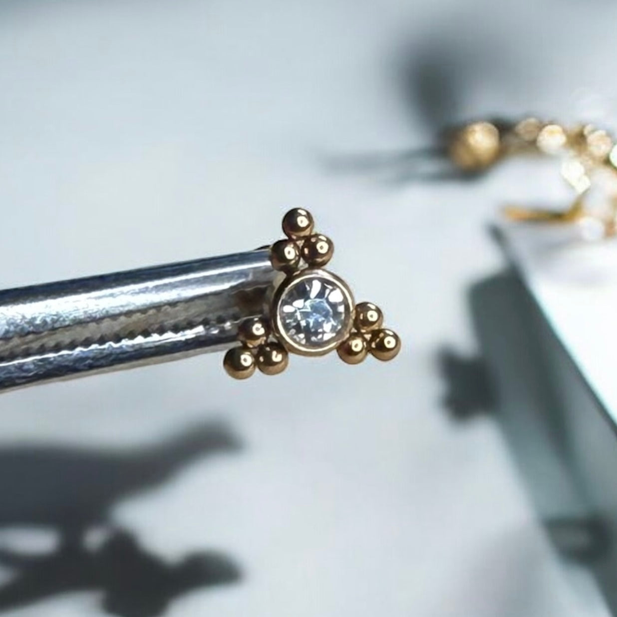 Lani ornamental collection of labrets in rose gold 316L