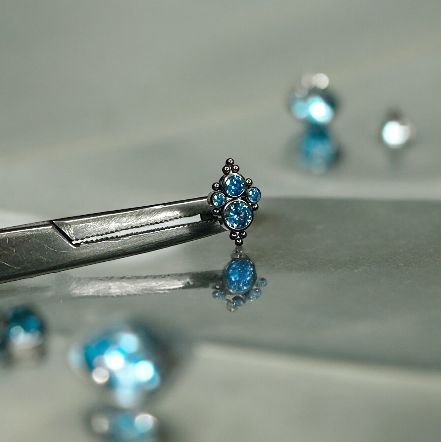 Blue zircon ornate earring collection