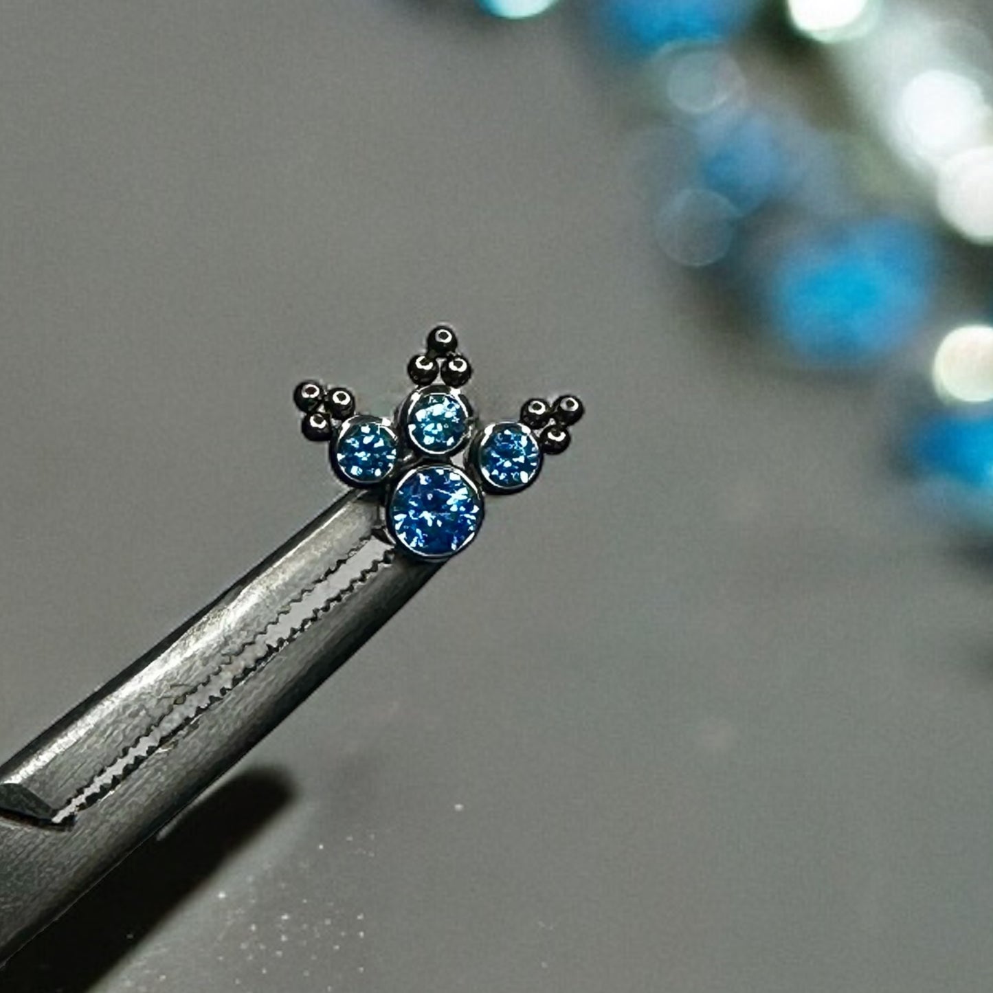 Blue zircon ornate earring collection