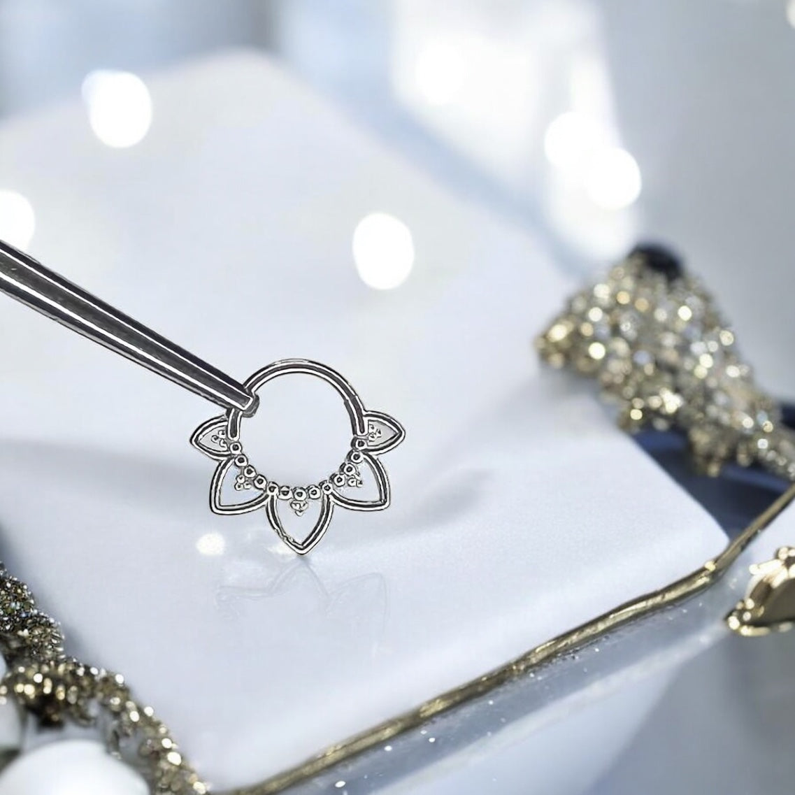 Sunflower septum & daith body piercing rings 16G