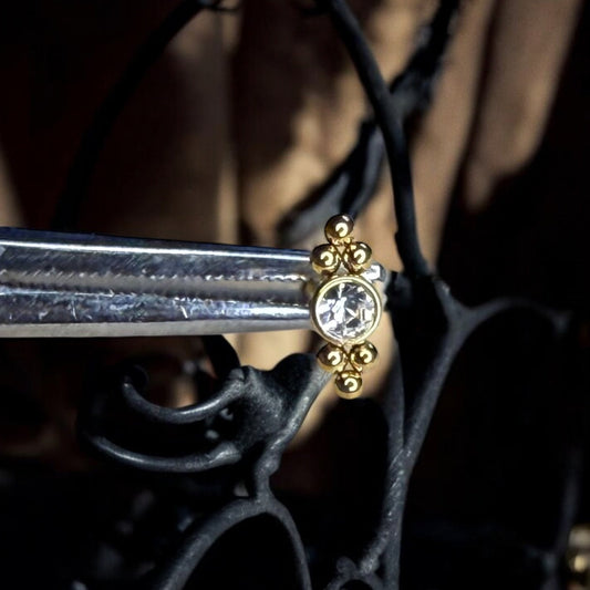 Velour ornamental labret piercing 316L