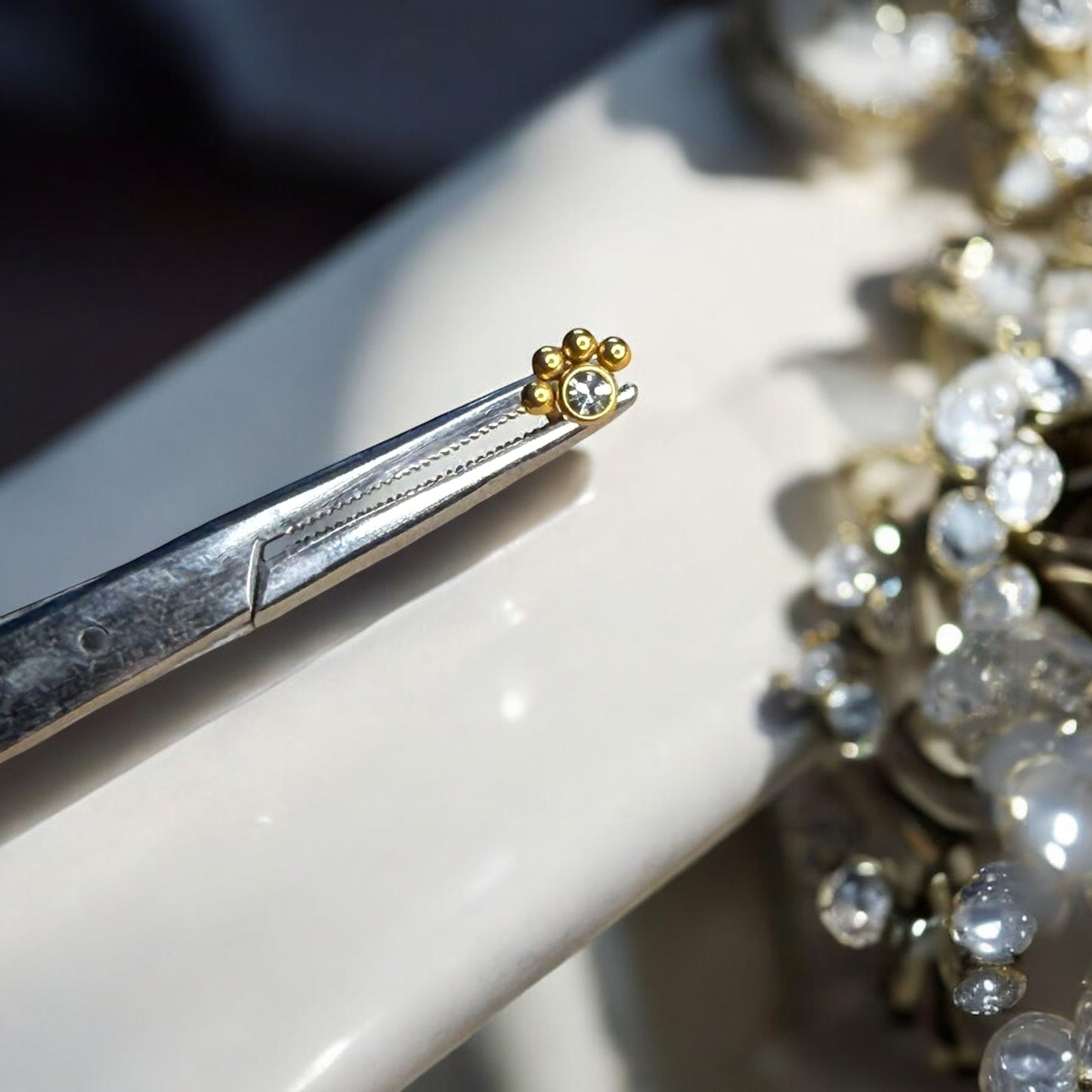Raye Beaded minimalistic labret piercing