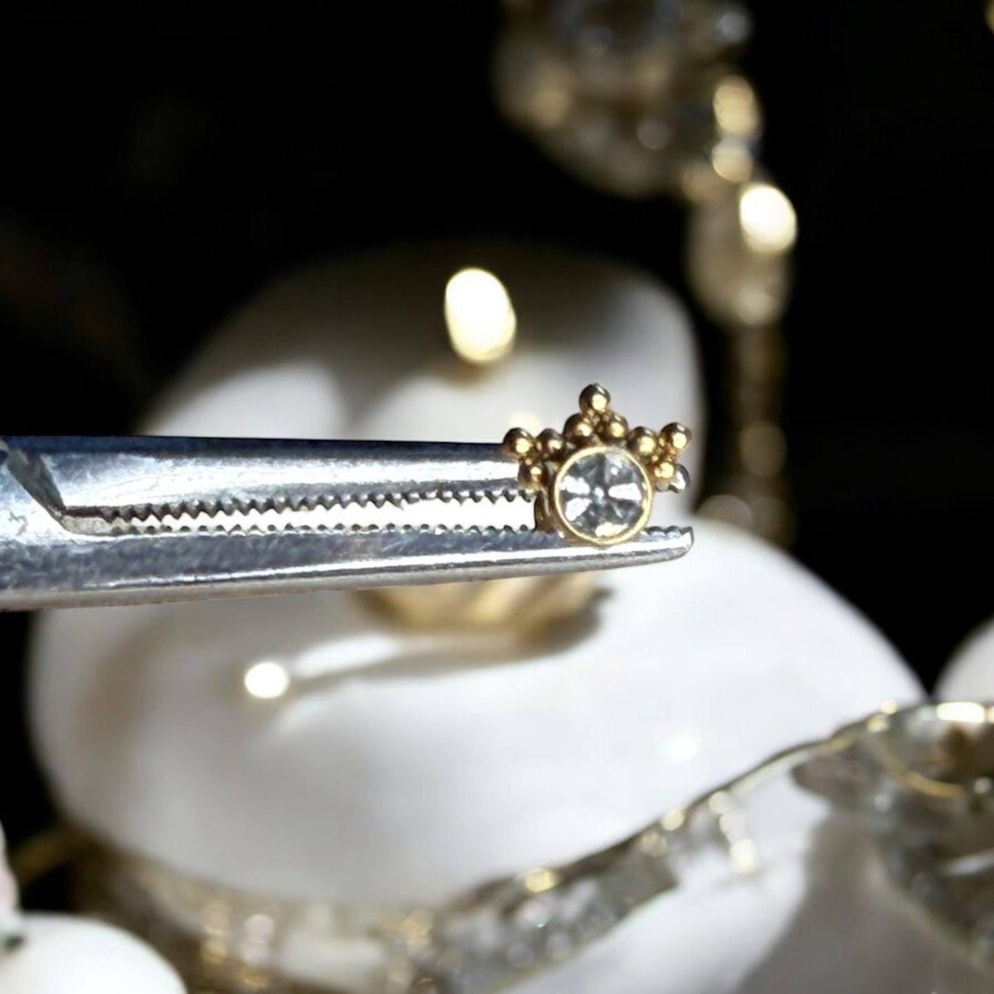 Valentina ornamental labret in titanium