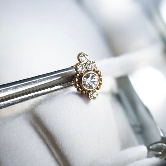 Lani ornamental labret in rose gold 316L
