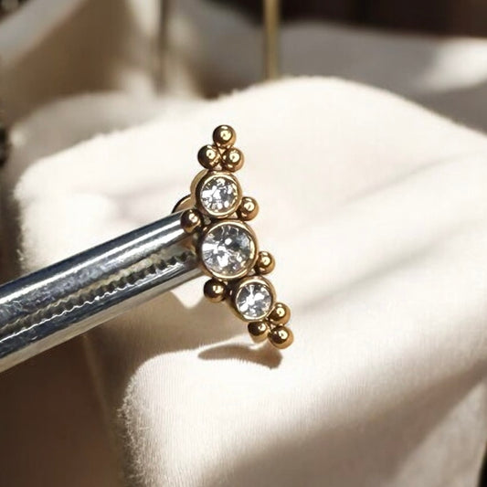 Lani ornamental climber labret in rose gold 316L