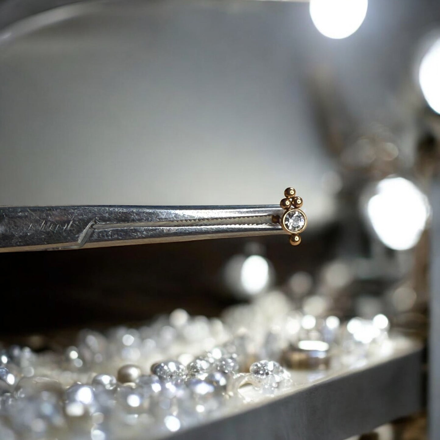 Lani ornamental labret in rose gold 316L