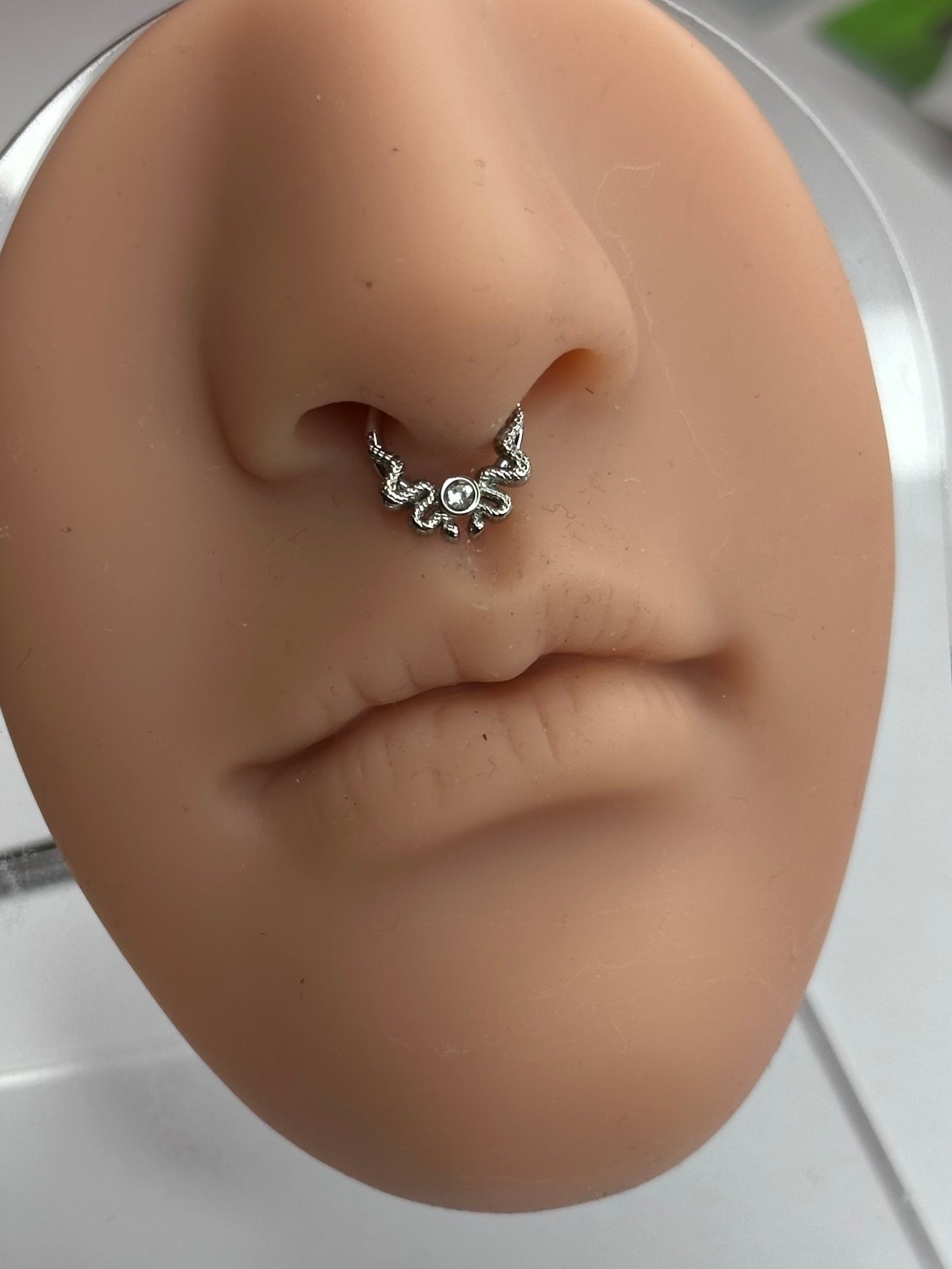 Double snake clicker septum ring 316l