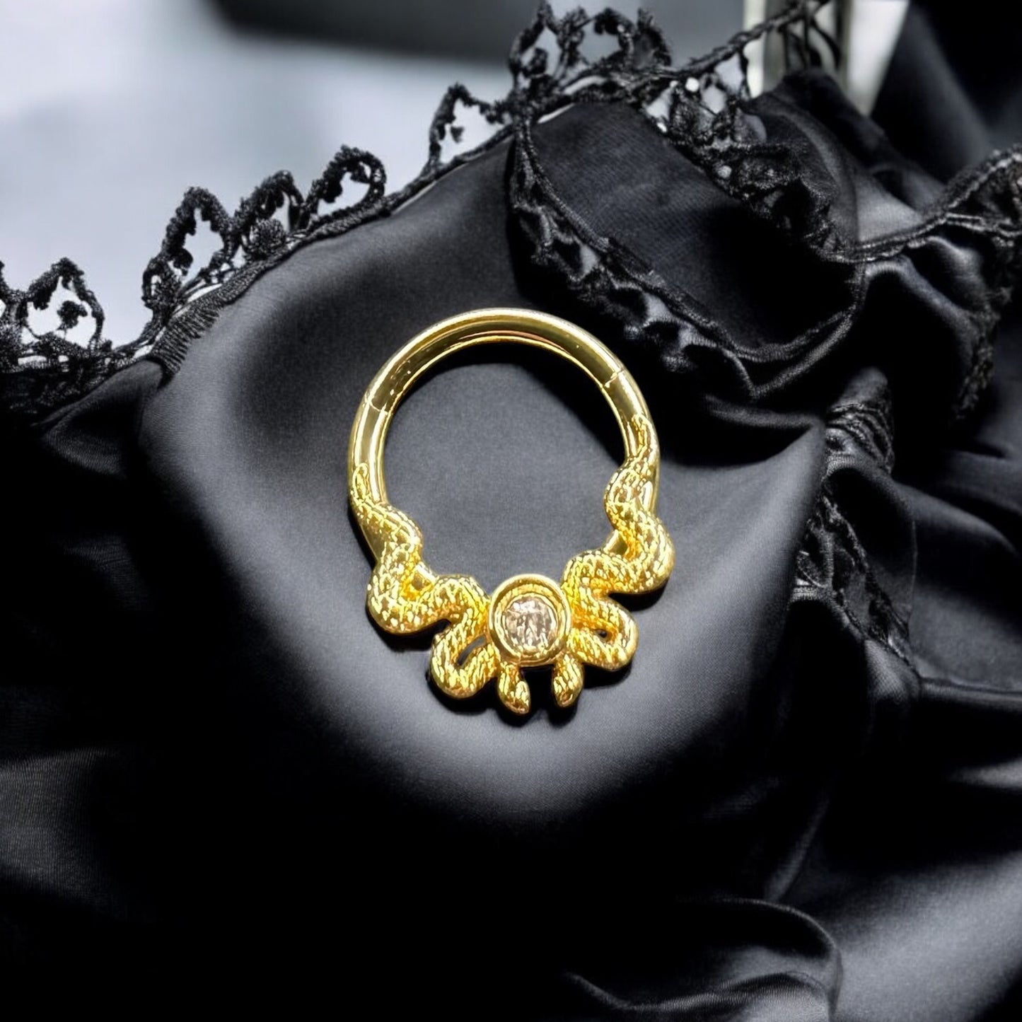 Double snake clicker septum ring 316l