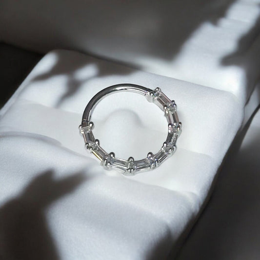 Glass bamboo piercing ring 316l 16G