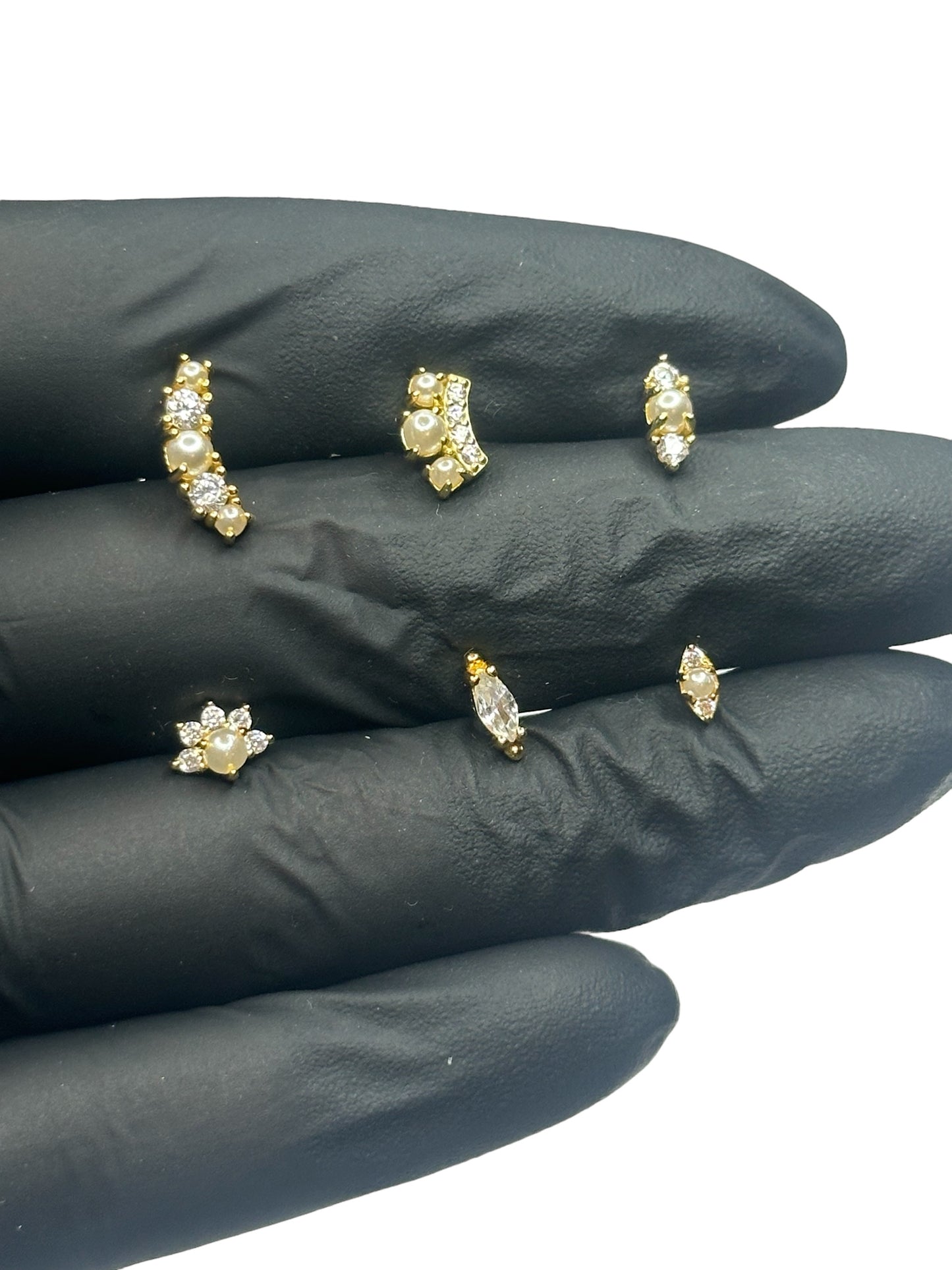 Pearl flower flat back labret