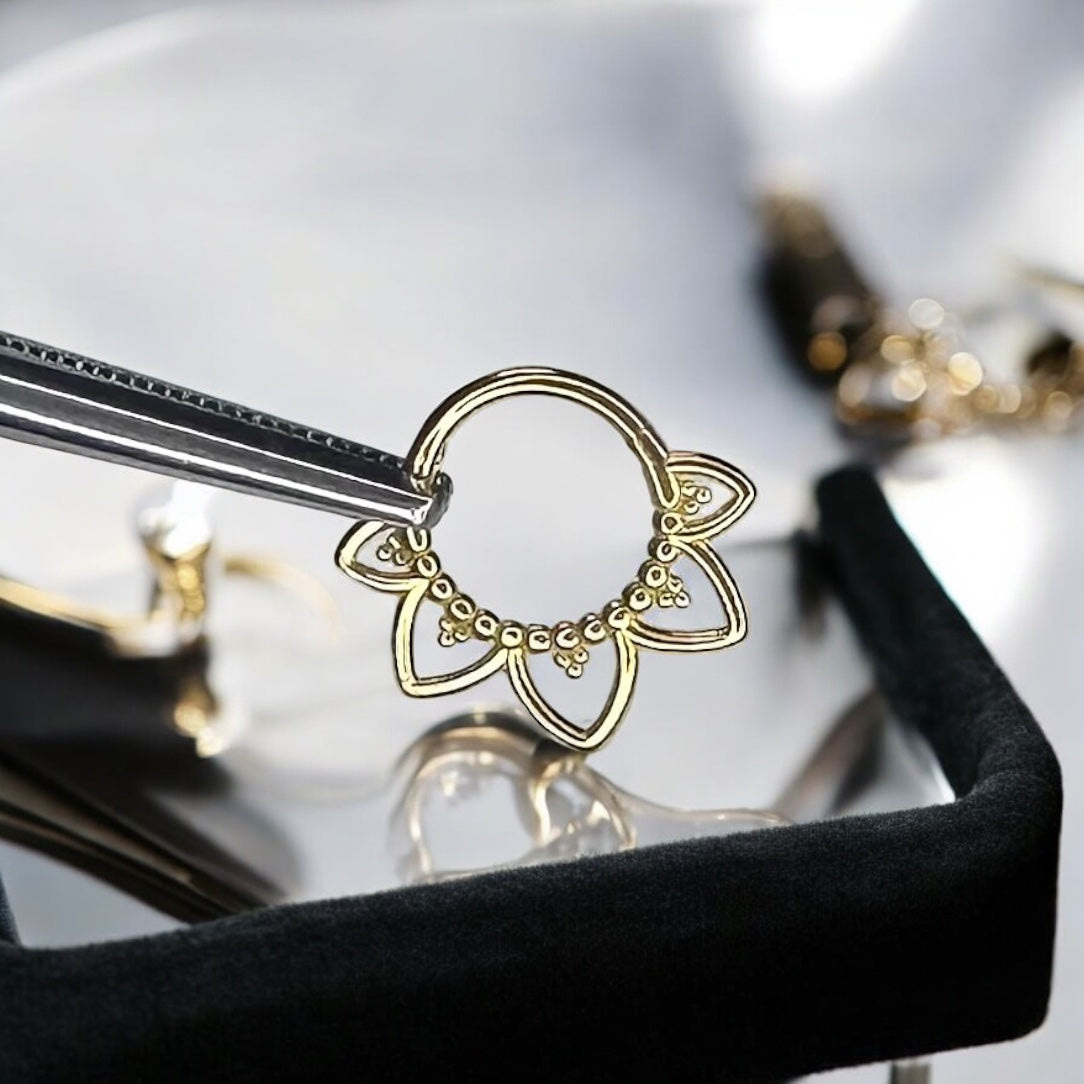 Sunflower septum & daith body piercing rings 16G
