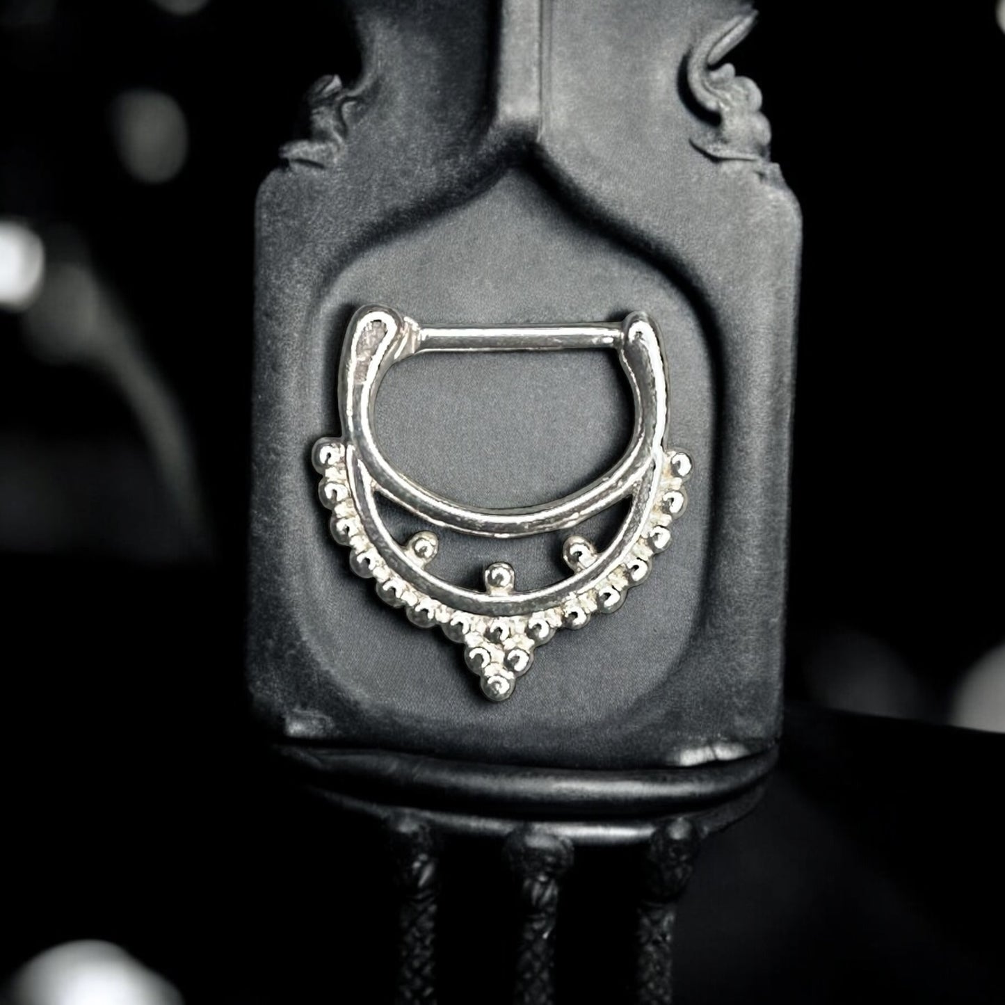 Boho inspired D shaped septum rings