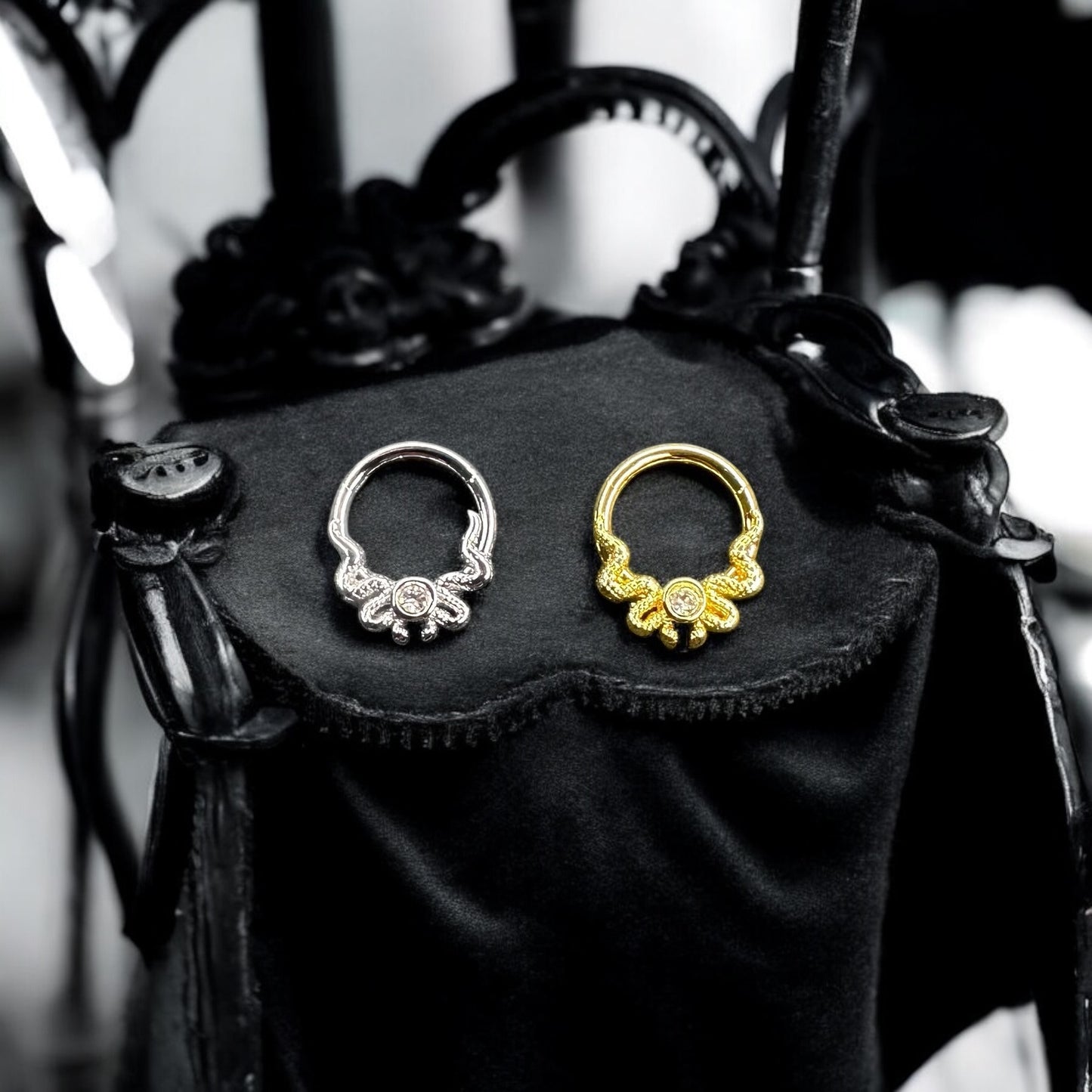 Double snake clicker septum ring 316l