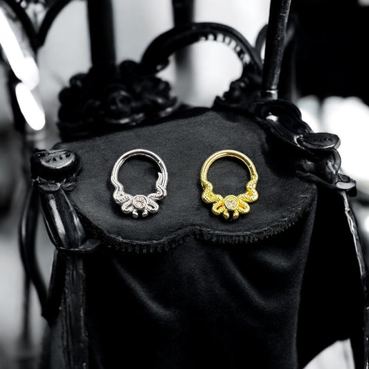 Double snake clicker septum ring 316l