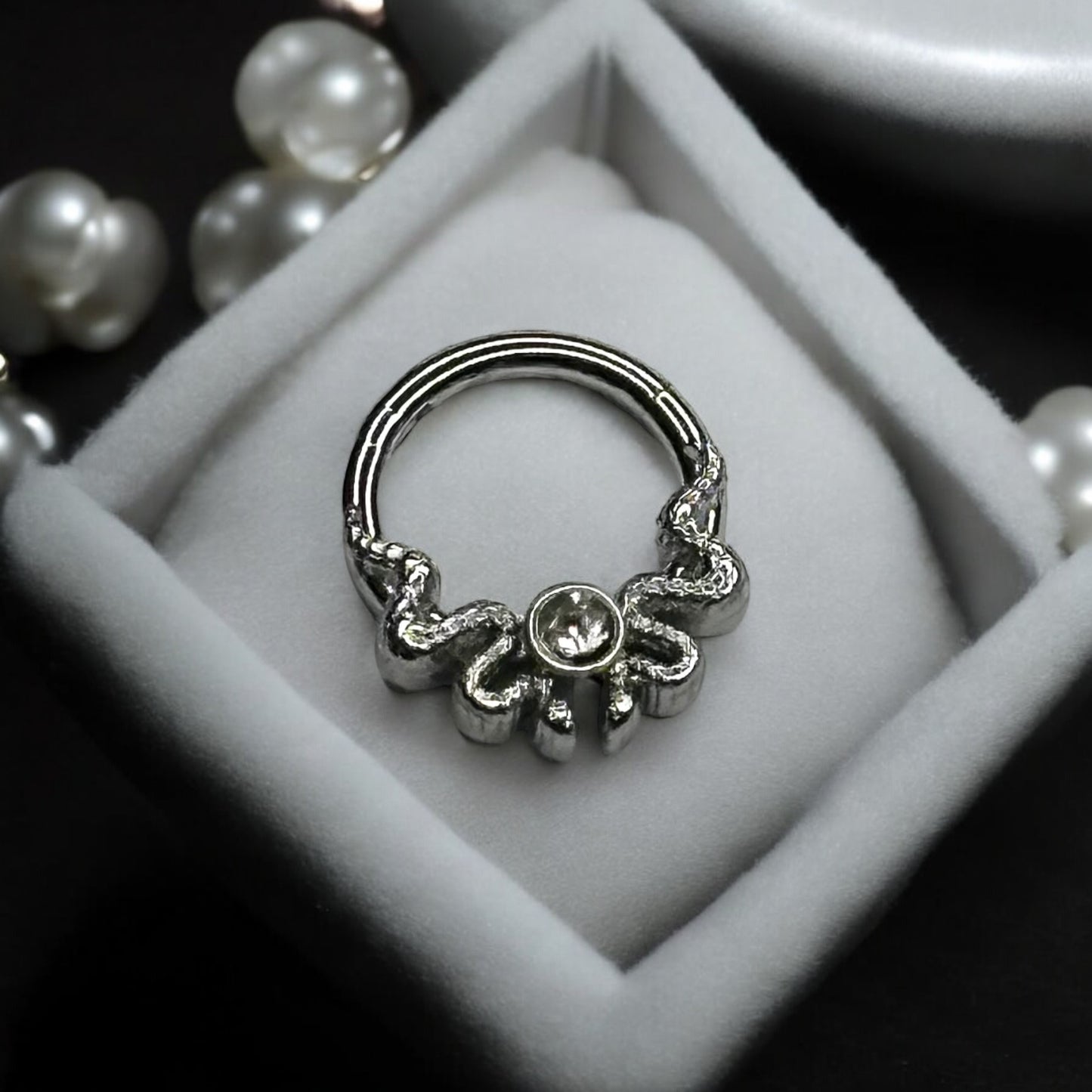 Double snake clicker septum ring 316l