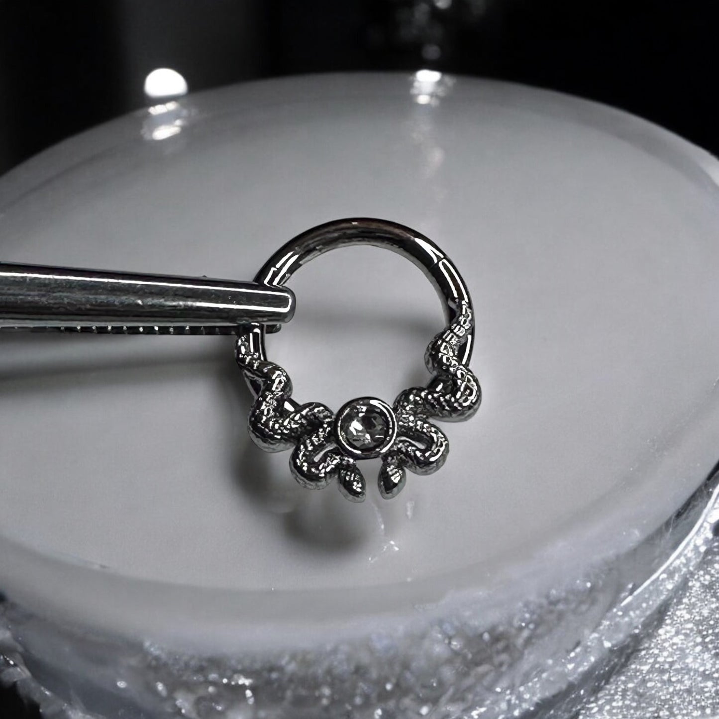 Double snake clicker septum ring 316l