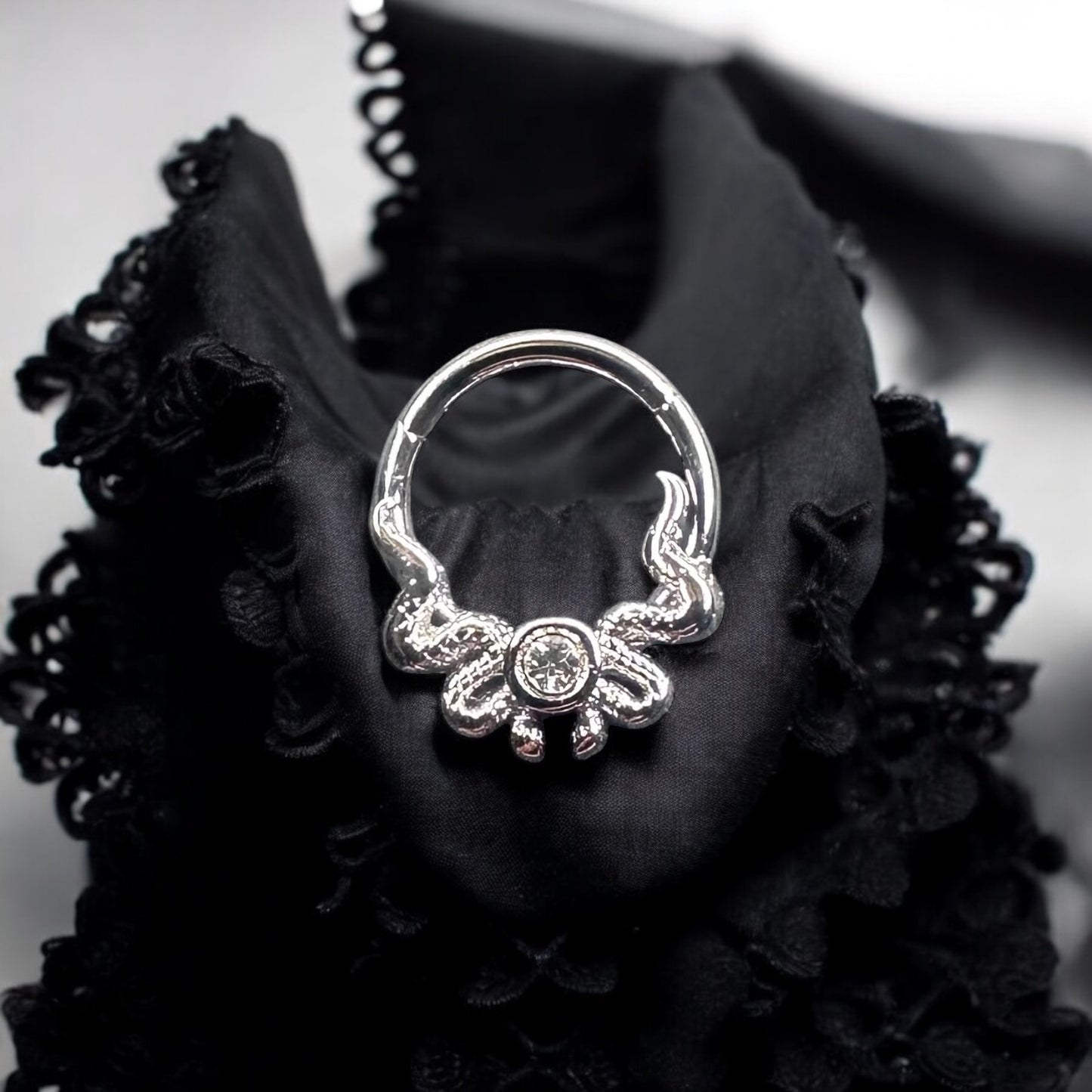 Double snake clicker septum ring 316l