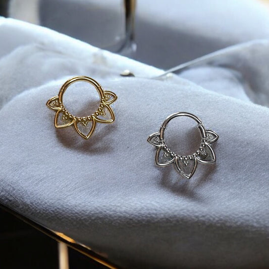Sunflower septum & daith body piercing rings 16G