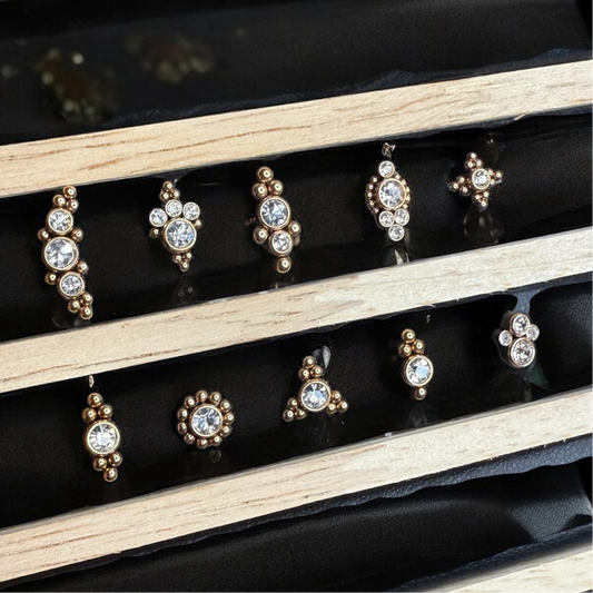 Lani ornamental collection of labrets in rose gold 316L