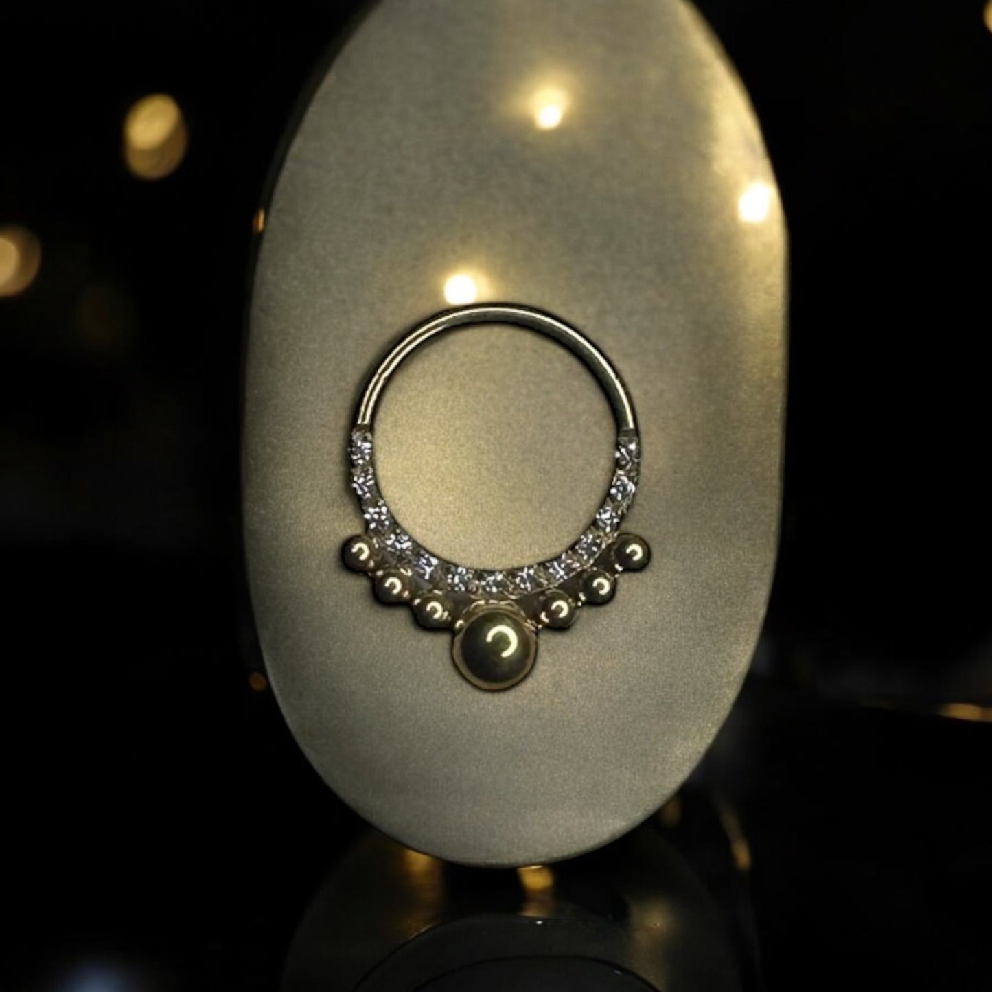 Beaded tribal style titanium septum rings 10mm